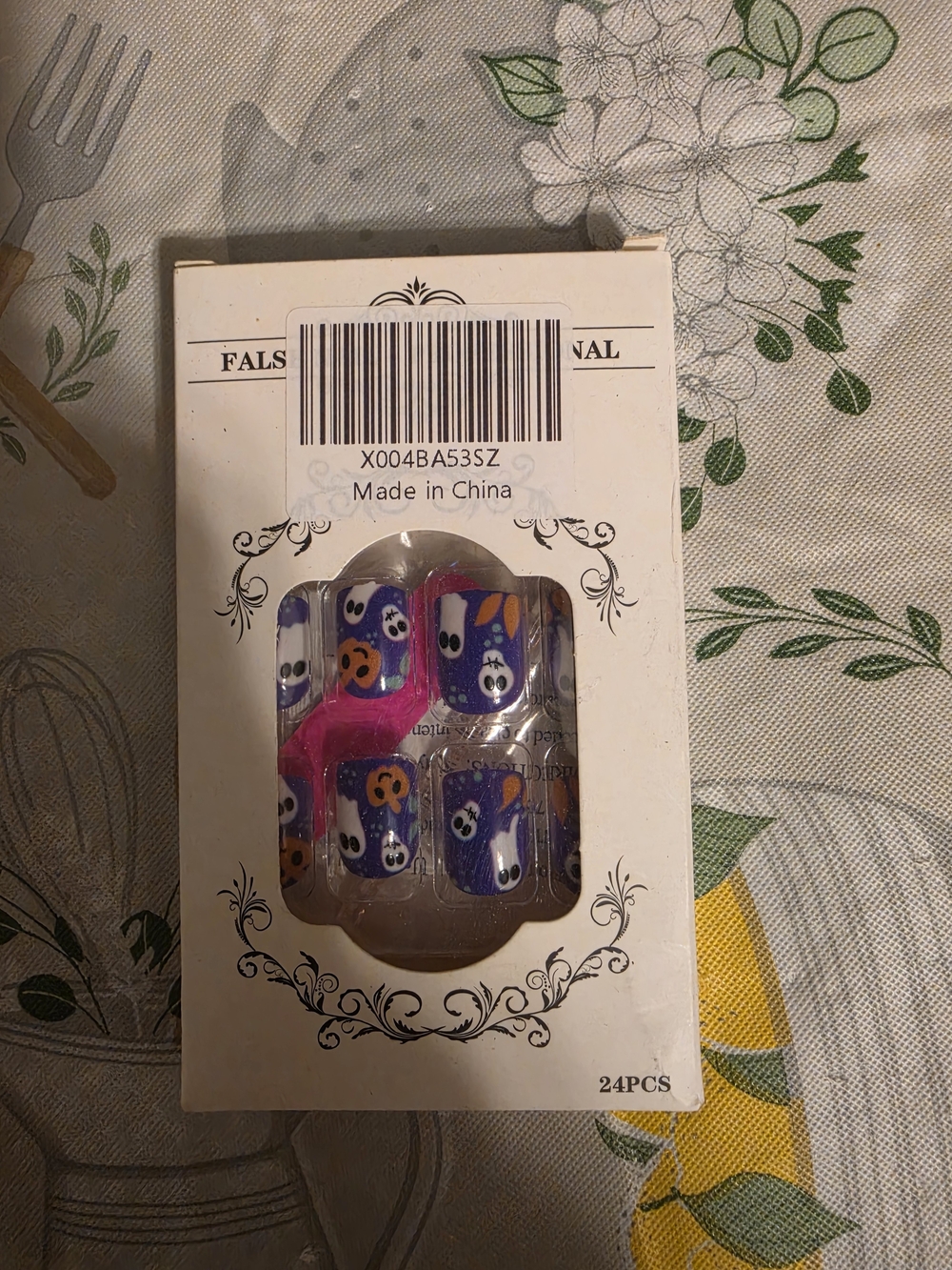 Halloween Purple Skull Press-On Nails - Unbranded